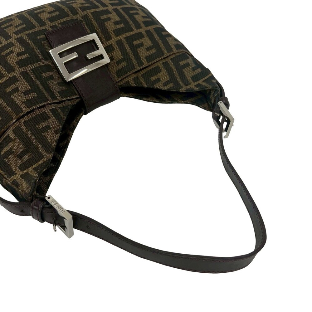 FENDI Zucca FF pattern logo hardware canvas leather genuine semi one shoulder... - Picture 4 of 10